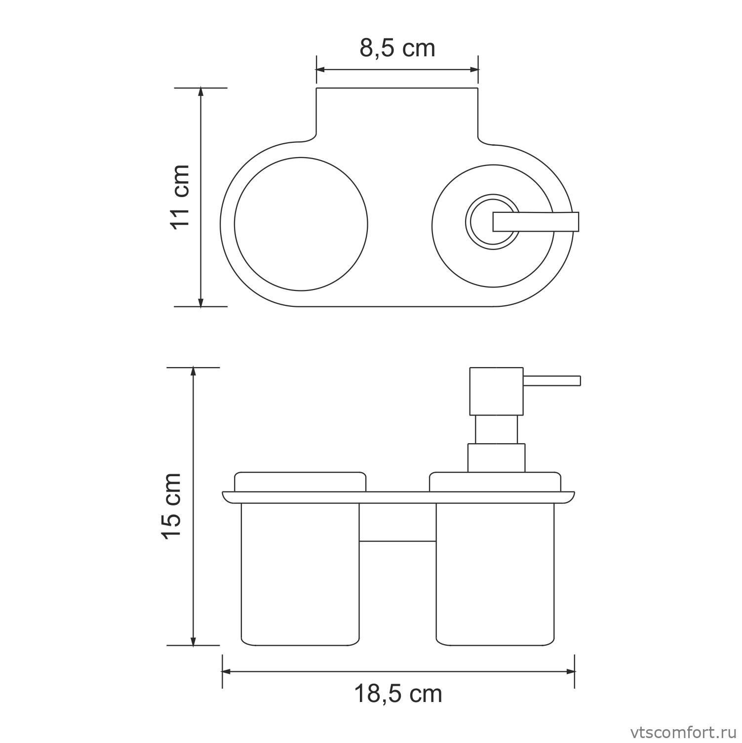 Фото WasserKraft Kammel K-8389 Держатель стакана и дозатора Изображение WasserKraft Kammel K-8389 Держатель стакана и дозатора