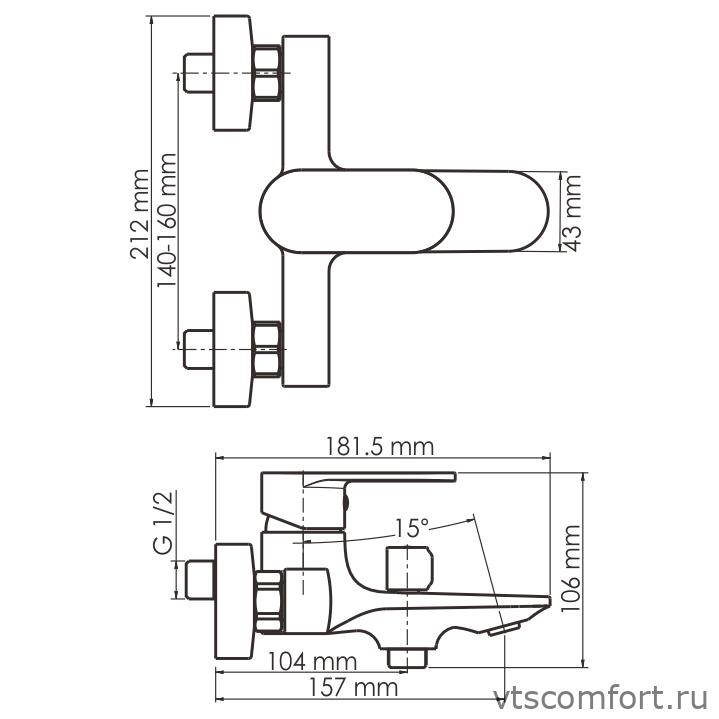 Фото WasserKraft Mindel 8501 Смеситель для ванны с коротким изливом Изображение WasserKraft Mindel 8501 Смеситель для ванны с коротким изливом
