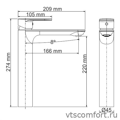 Фото WasserKraft Mindel 8503H Смеситель для умывальника Изображение WasserKraft Mindel 8503H Смеситель для умывальника
