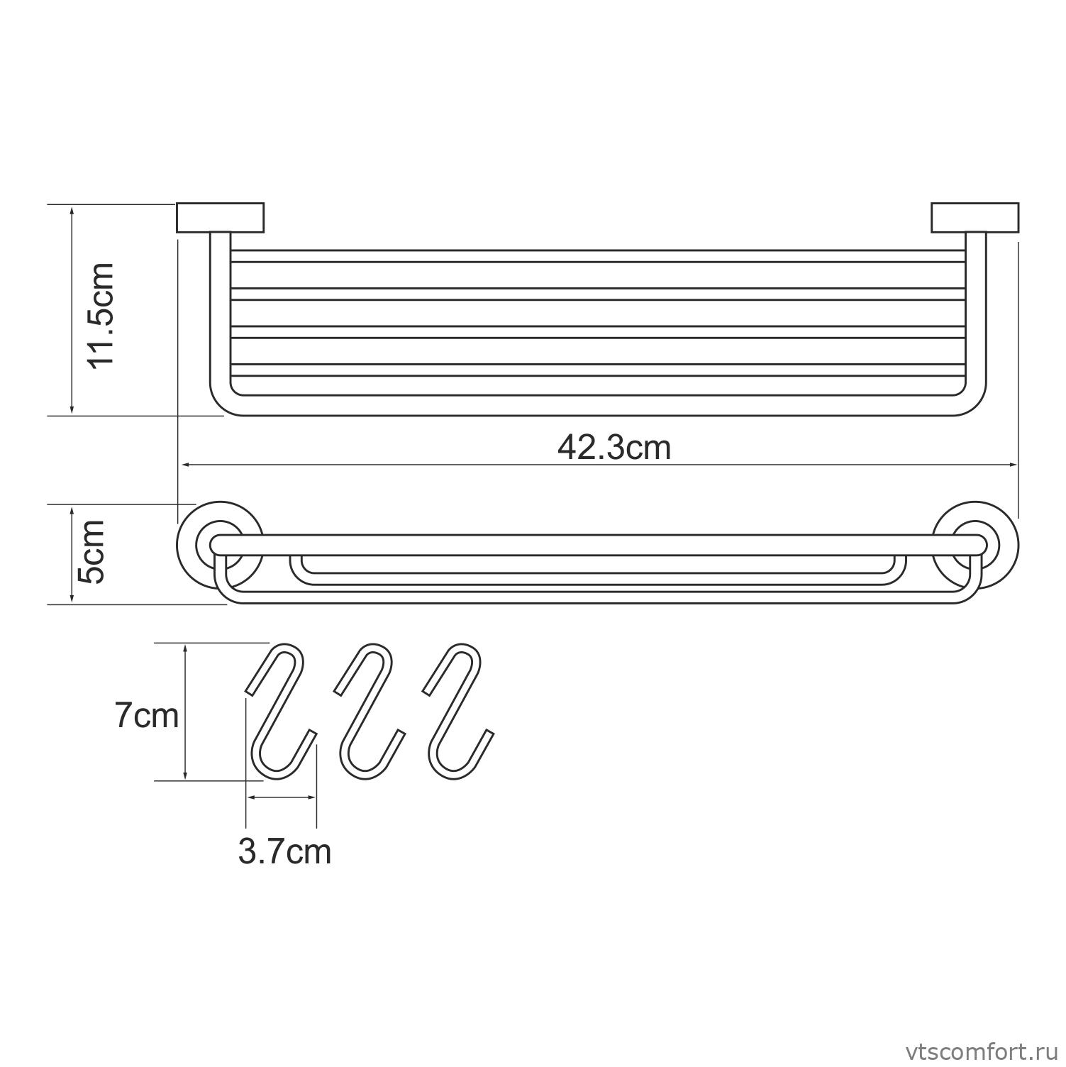 Фото WasserKraft Donau K-9415 Полка-корзина с крючками Изображение WasserKraft Donau K-9415 Полка-корзина с крючками