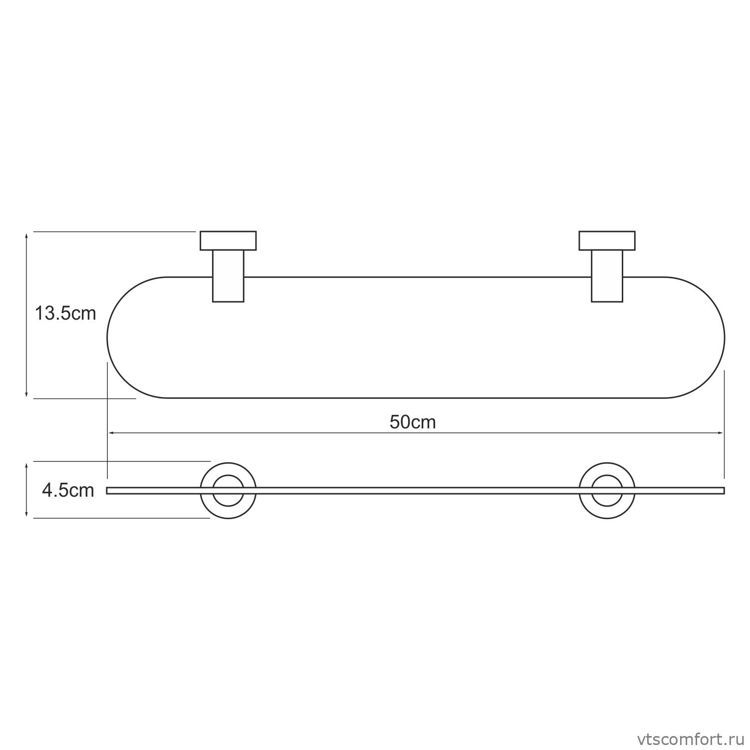 Фото WasserKraft Donau K-9424 Полка стеклянная Изображение WasserKraft Donau K-9424 Полка стеклянная