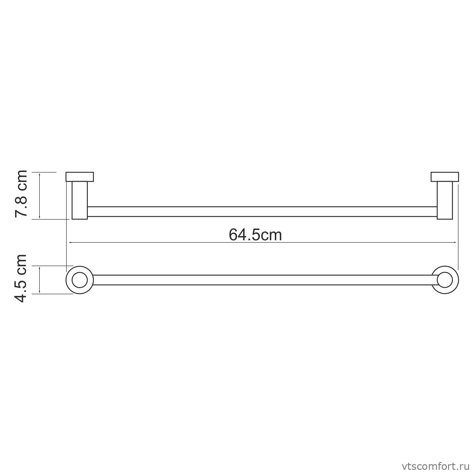 Фото WasserKraft Donau K-9430 Держатель полотенец одинарный Изображение WasserKraft Donau K-9430 Держатель полотенец одинарный