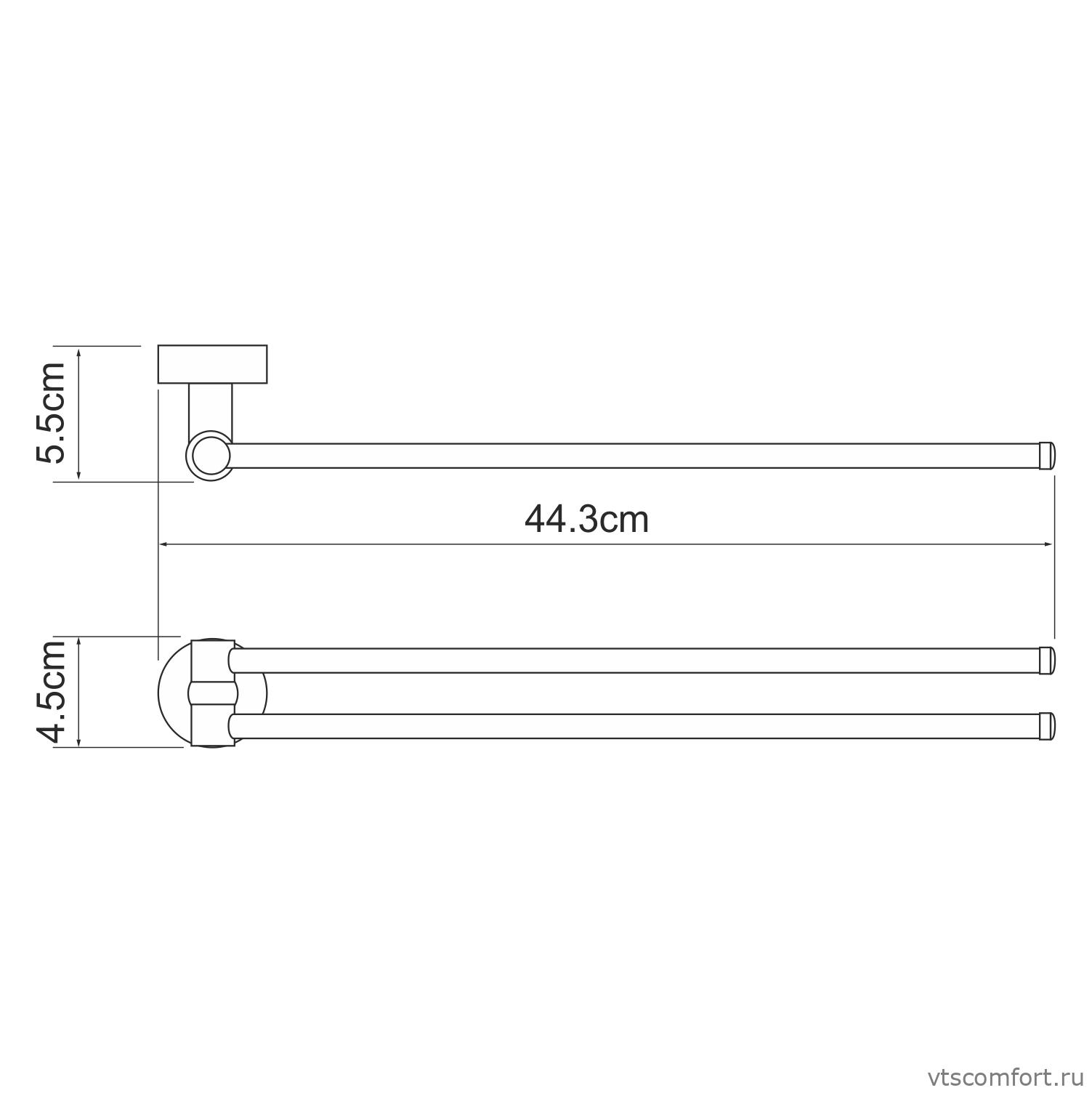 Фото WasserKraft Donau K-9431 Держатель полотенец двойной Изображение WasserKraft Donau K-9431 Держатель полотенец двойной