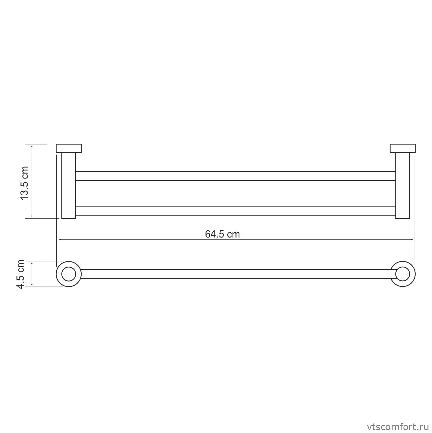 Фото WasserKraft Donau K-9440 Держатель полотенец двойной Изображение WasserKraft Donau K-9440 Держатель полотенец двойной