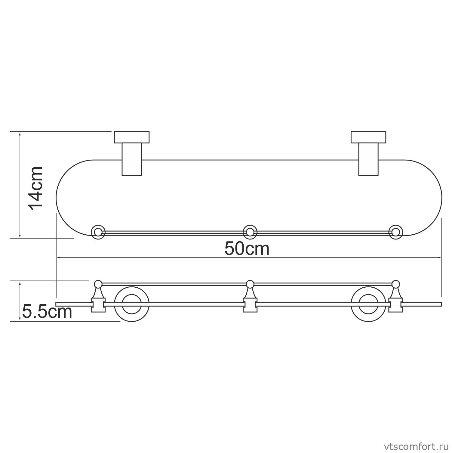 Фото WasserKraft Donau K-9444 Полка стеклянная с бортиком Изображение WasserKraft Donau K-9444 Полка стеклянная с бортиком