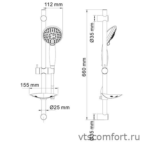 Фото WasserKraft A004 Душевой комплект Изображение WasserKraft A004 Душевой комплект
