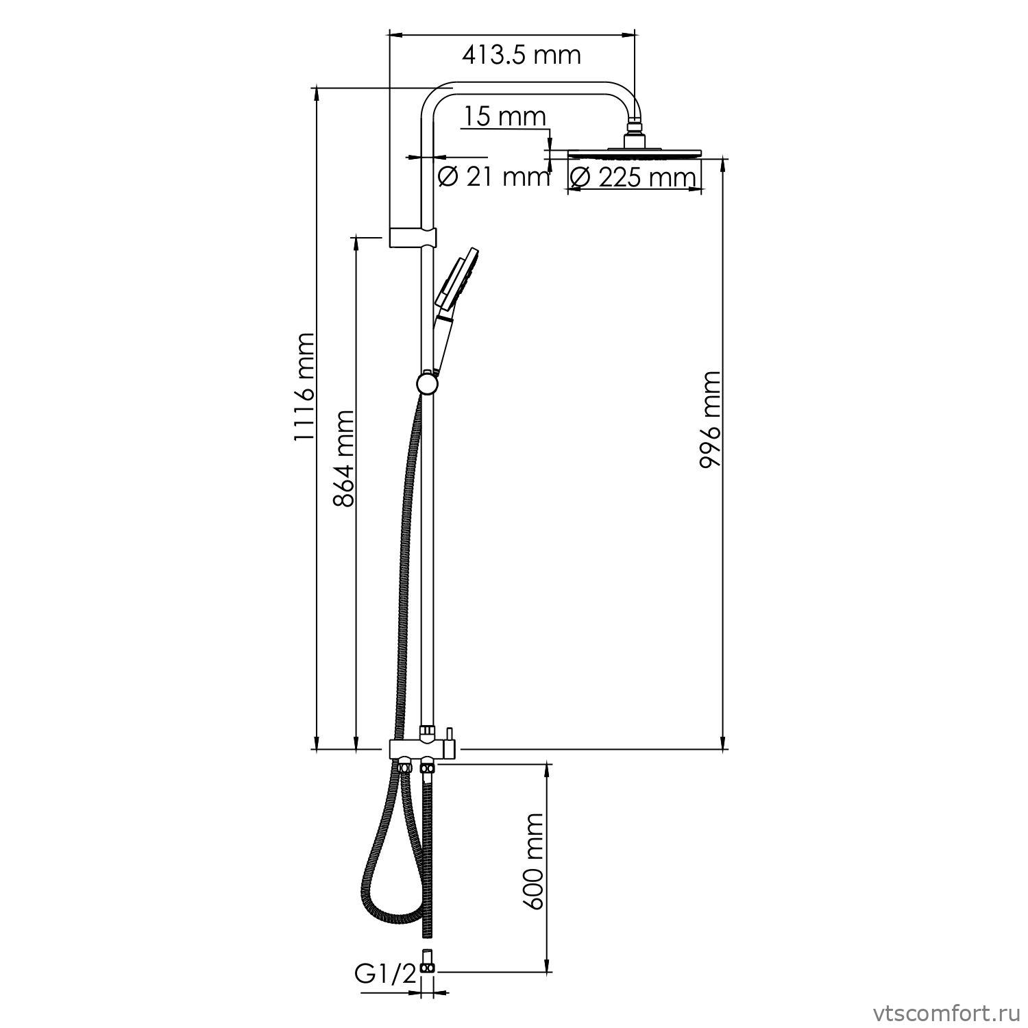 Фото WasserKraft A039 Душевой комплект Изображение WasserKraft A039 Душевой комплект