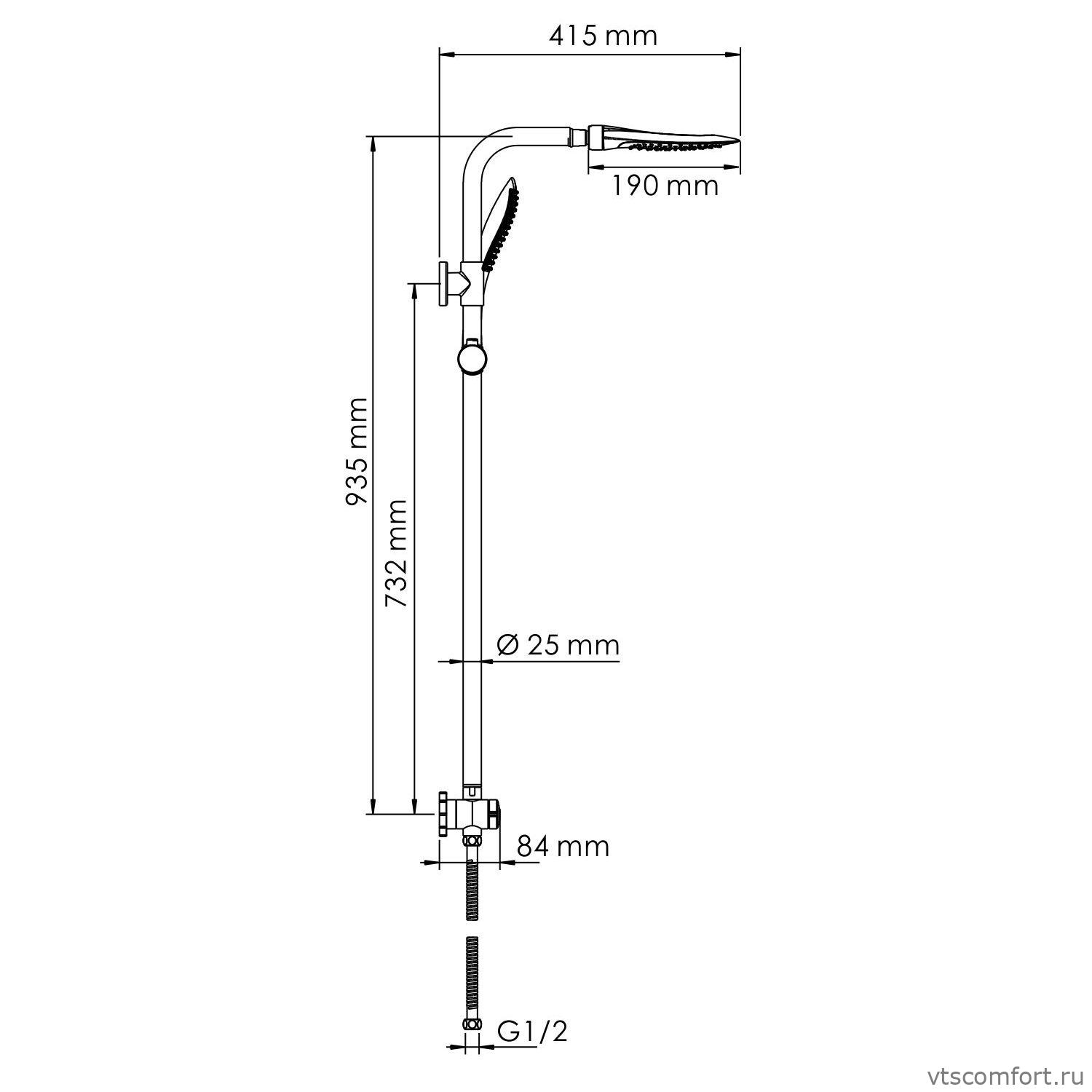 Фото WasserKraft A045 Душевой комплект Изображение WasserKraft A045 Душевой комплект