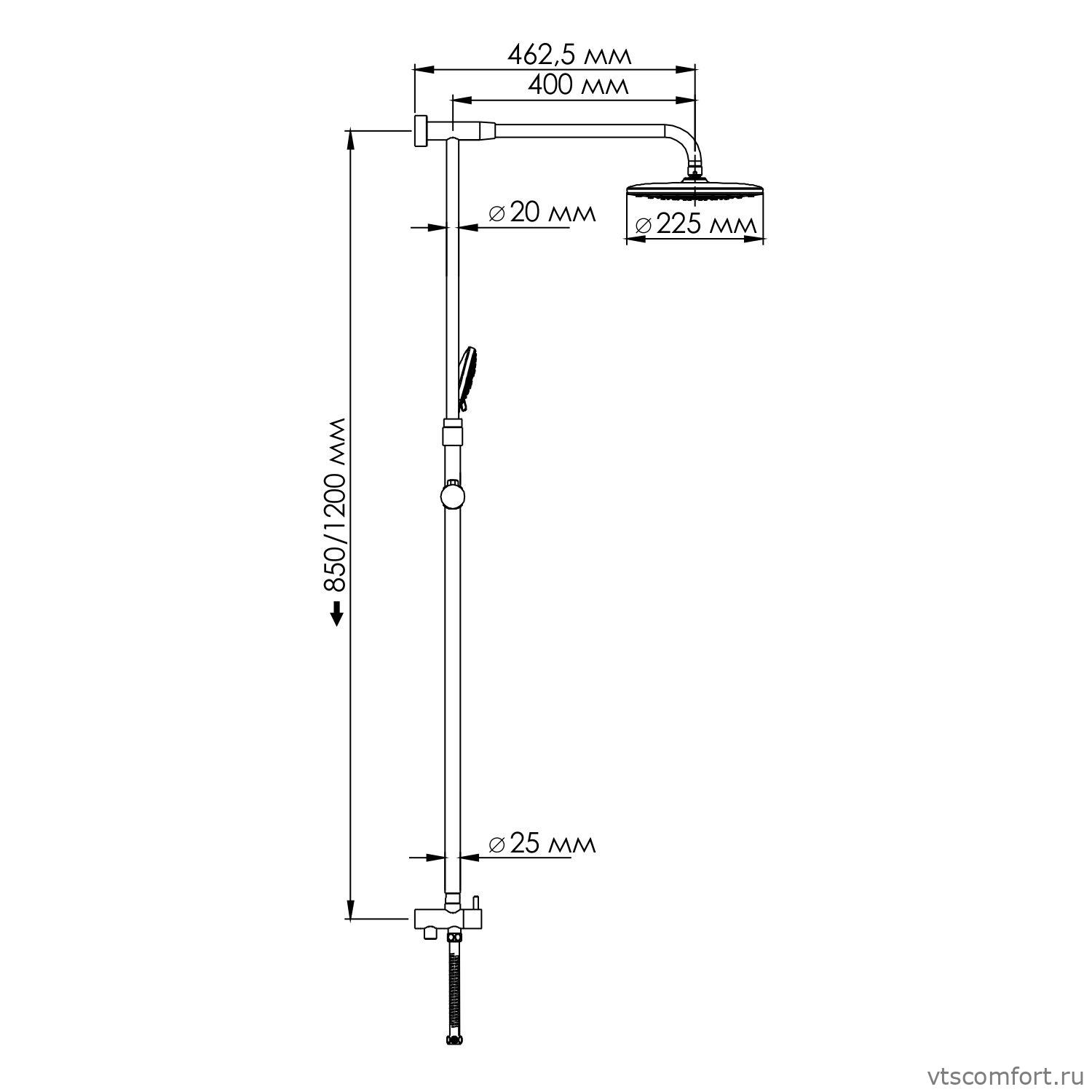 Фото WasserKraft A066 Душевой комплект Изображение WasserKraft A066 Душевой комплект