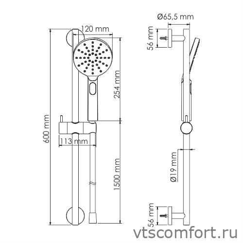 Фото WasserKraft A144 Душевой комплект Изображение WasserKraft A144 Душевой комплект