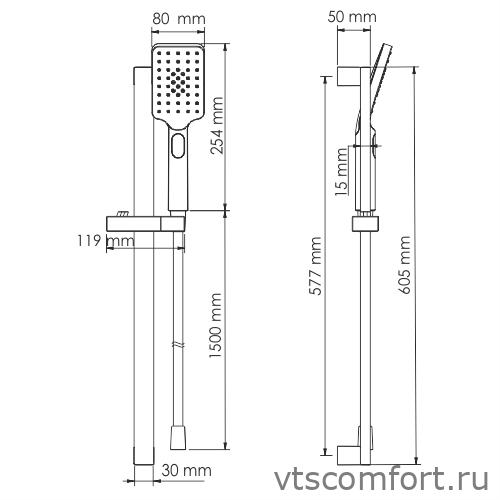 Фото WasserKraft A145 Душевой комплект Изображение WasserKraft A145 Душевой комплект