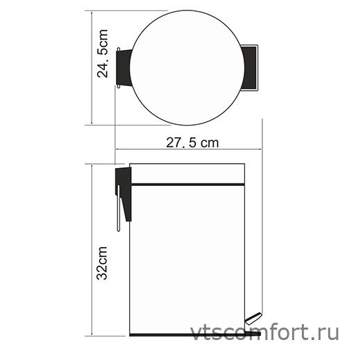 Фото WasserKraft K-637 Ведро для мусора с педалью 7 литров глянец Изображение WasserKraft K-637 Ведро для мусора с педалью 7 литров глянец