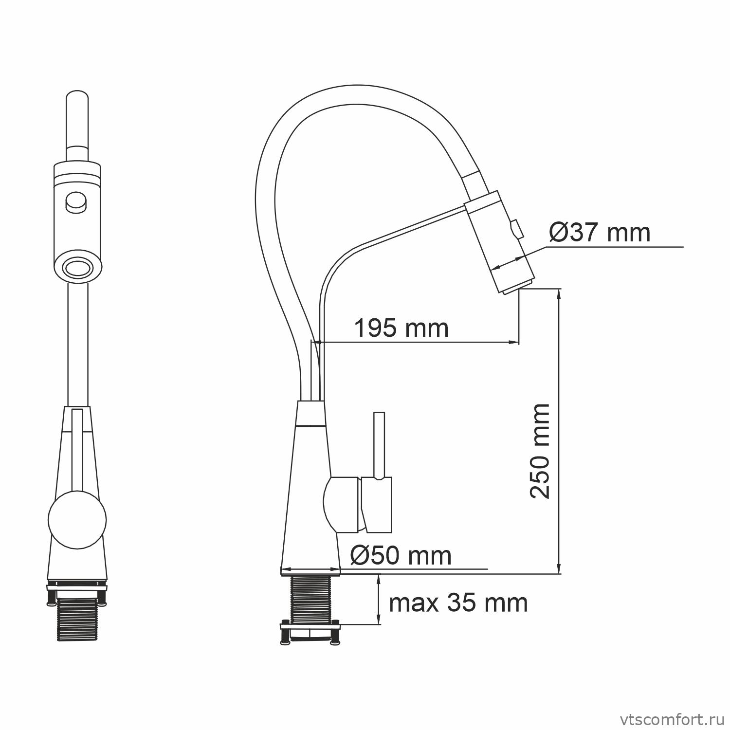 Фото WasserKraft A8417 Смеситель для кухни Изображение WasserKraft A8417 Смеситель для кухни