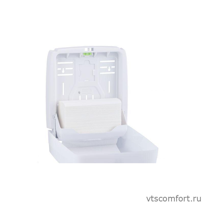 Фото Диспенсер для бумажных полотенец V сложения Merida Harmony AHB101 белый пластик Изображение Диспенсер для бумажных полотенец V сложения Merida Harmony AHB101 белый пластик