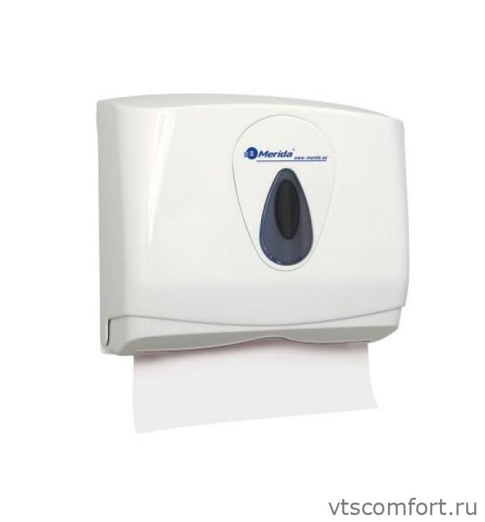 Фото Диспенсер для бумажных полотенец Z сложения Merida Mini Top ATS201 белый пластик Изображение Диспенсер для бумажных полотенец Z сложения Merida Mini Top ATS201 белый пластик