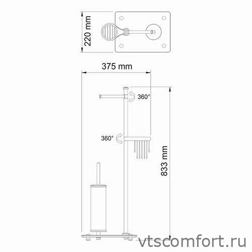 Фото WasserKraft K-1264BLACK Комбинированная напольная стойка Изображение WasserKraft K-1264BLACK Комбинированная напольная стойка