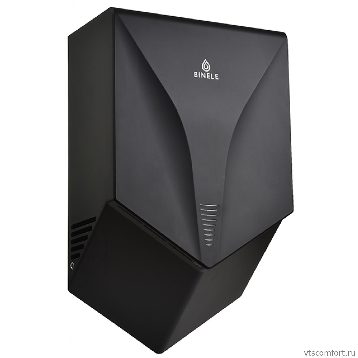 Фото Сушилка для рук высокоскоростная BINELE AH01PB V-TURBO ABS-пластик черная Изображение Сушилка для рук высокоскоростная BINELE AH01PB V-TURBO ABS-пластик черная