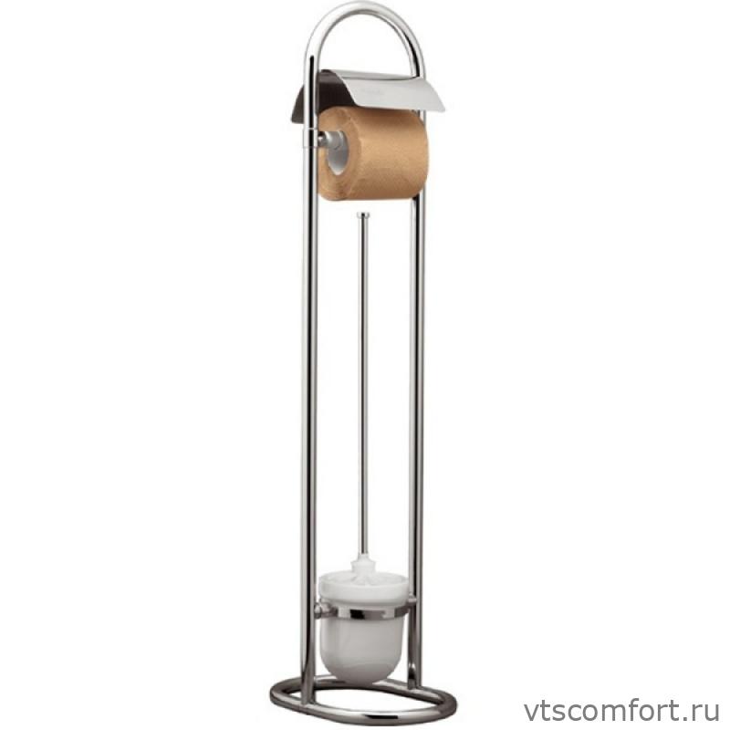 Фото Туалетный ершик напольный с бумагодержателем Merida Hotel SZMUA полированный Изображение Туалетный ершик напольный с бумагодержателем Merida Hotel SZMUA полированный