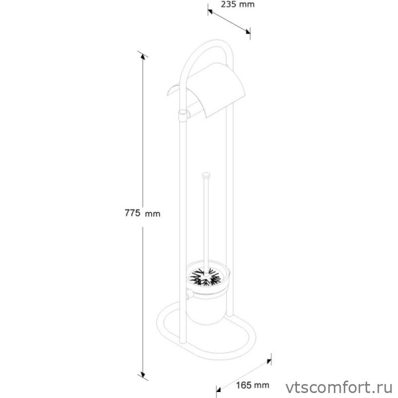 Фото Туалетный ершик напольный с бумагодержателем Merida Hotel SZMUA полированный Изображение Туалетный ершик напольный с бумагодержателем Merida Hotel SZMUA полированный