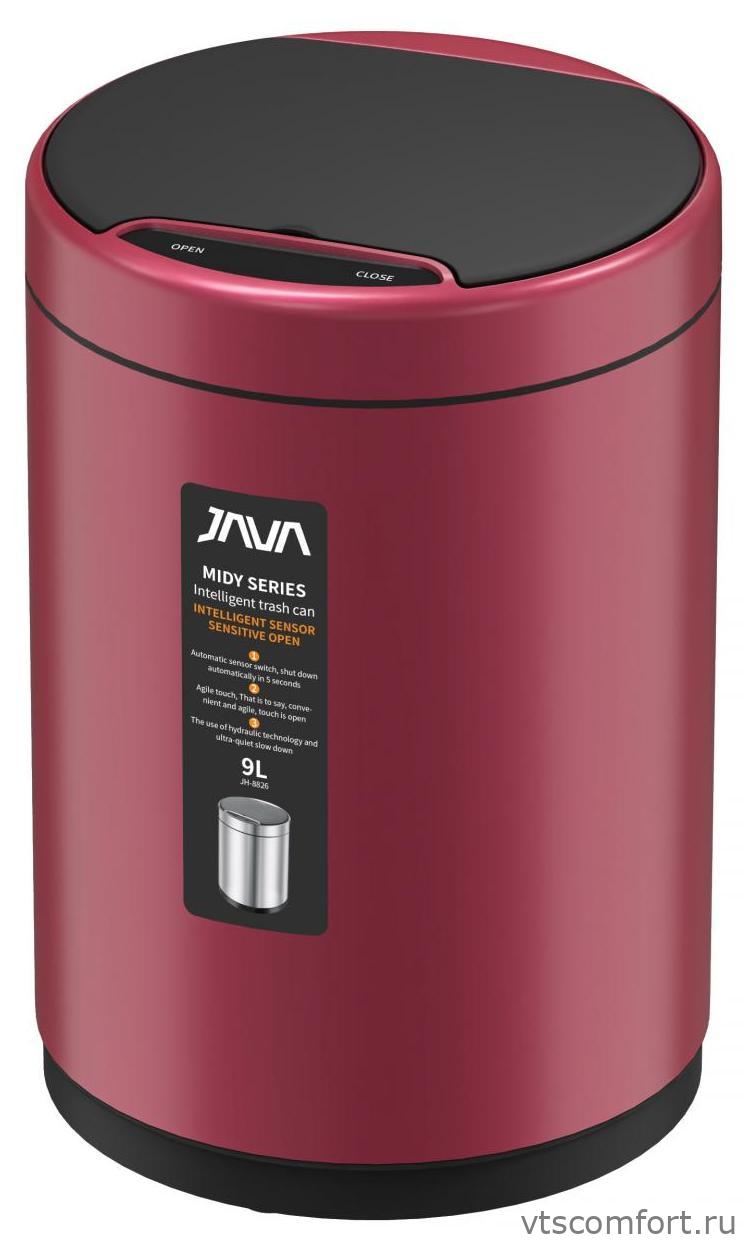 Фото Ведро для мусора сенсорное JAVA S-882-9R 9 литров малиновое Изображение Ведро для мусора сенсорное JAVA S-882-9R 9 литров малиновое