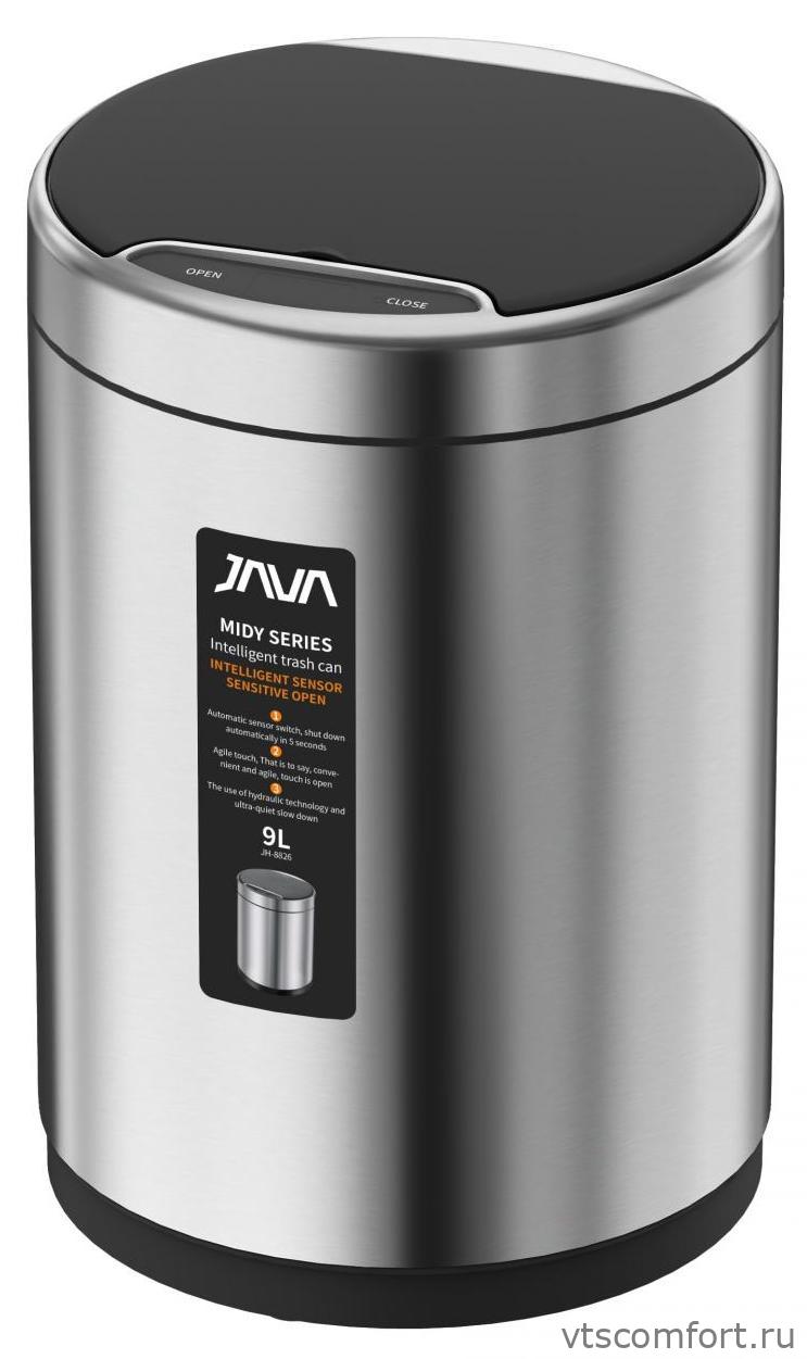 Фото Ведро для мусора сенсорное JAVA S-882-9L 9 литров сатин Изображение Ведро для мусора сенсорное JAVA S-882-9L 9 литров сатин