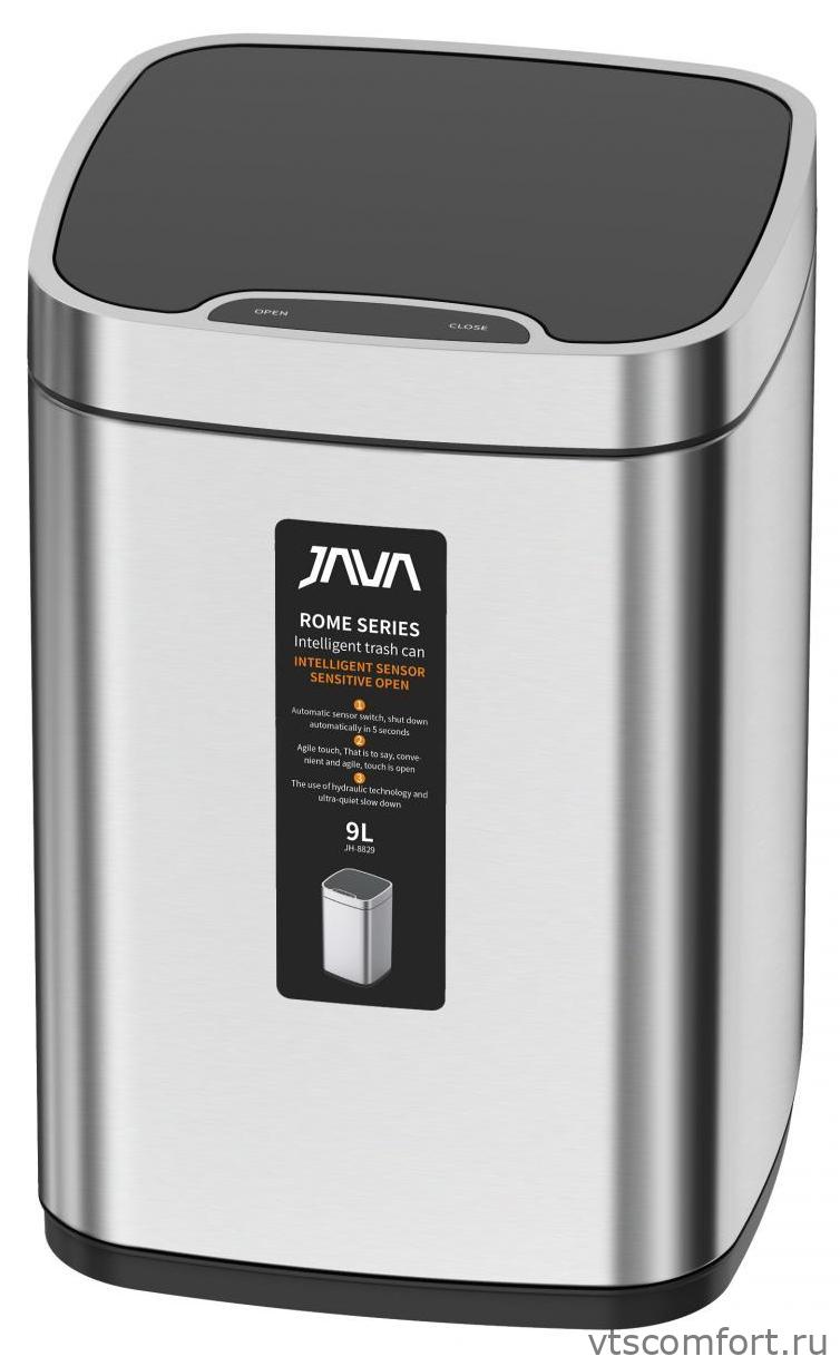 Фото Ведро для мусора сенсорное JAVA S-883-9L 9 литров сатин Изображение Ведро для мусора сенсорное JAVA S-883-9L 9 литров сатин