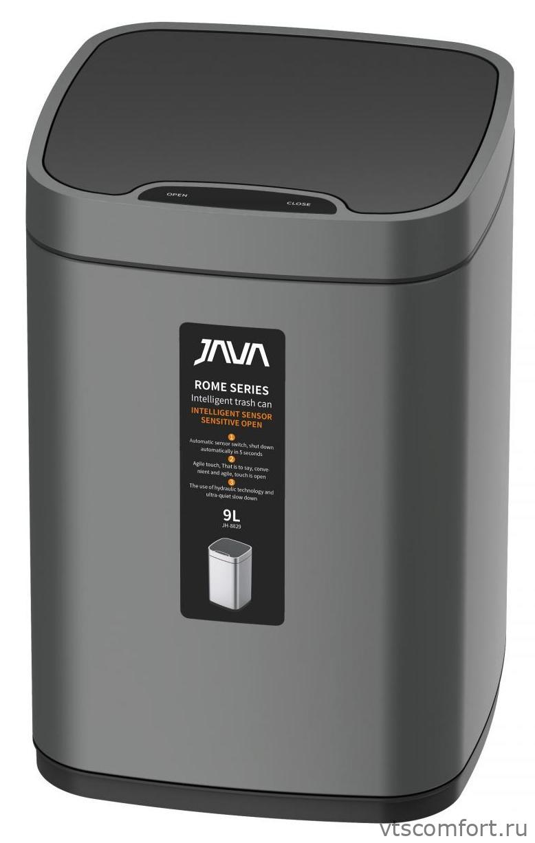 Фото Ведро для мусора сенсорное JAVA S-883-9Q 9 литров графит Изображение Ведро для мусора сенсорное JAVA S-883-9Q 9 литров графит