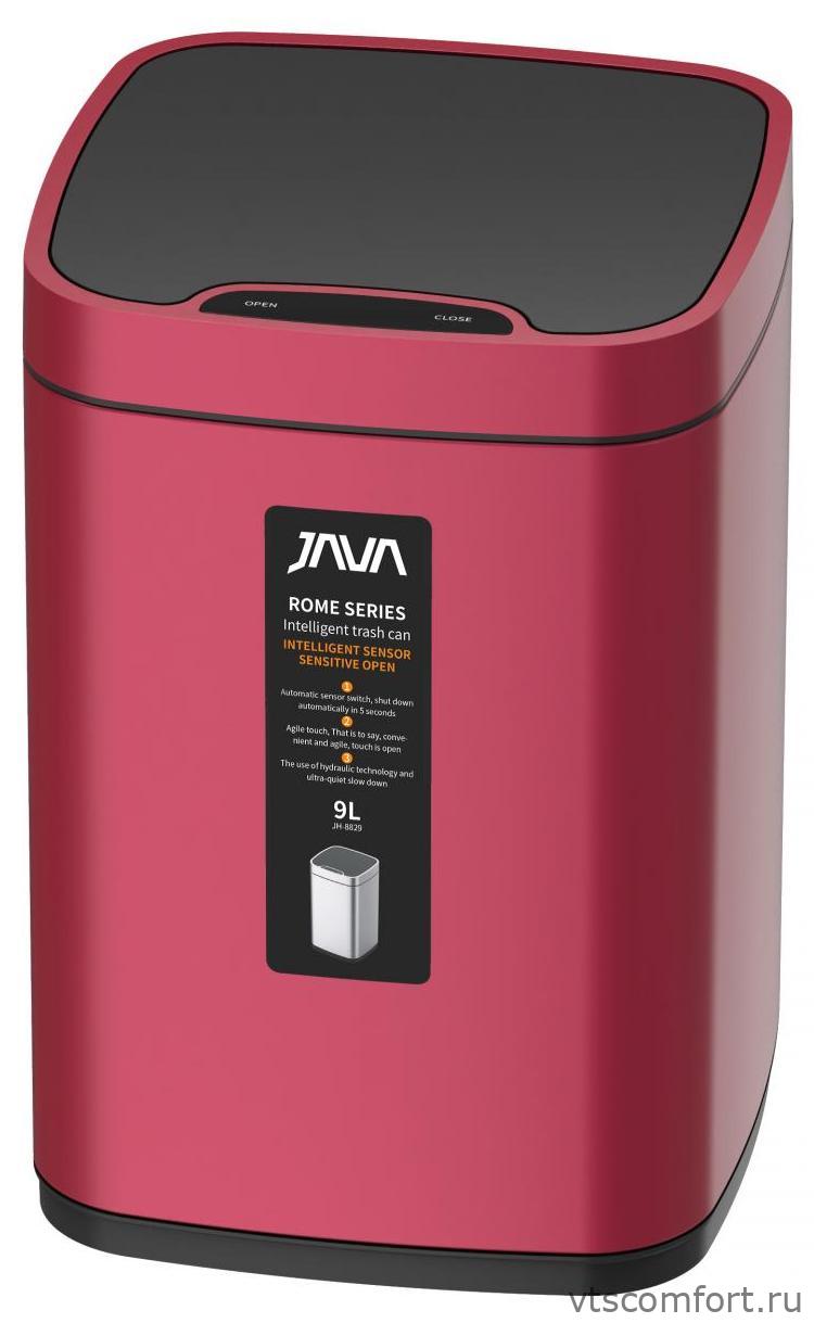 Фото Ведро для мусора сенсорное JAVA S-883-9R 9 литров малиновое Изображение Ведро для мусора сенсорное JAVA S-883-9R 9 литров малиновое