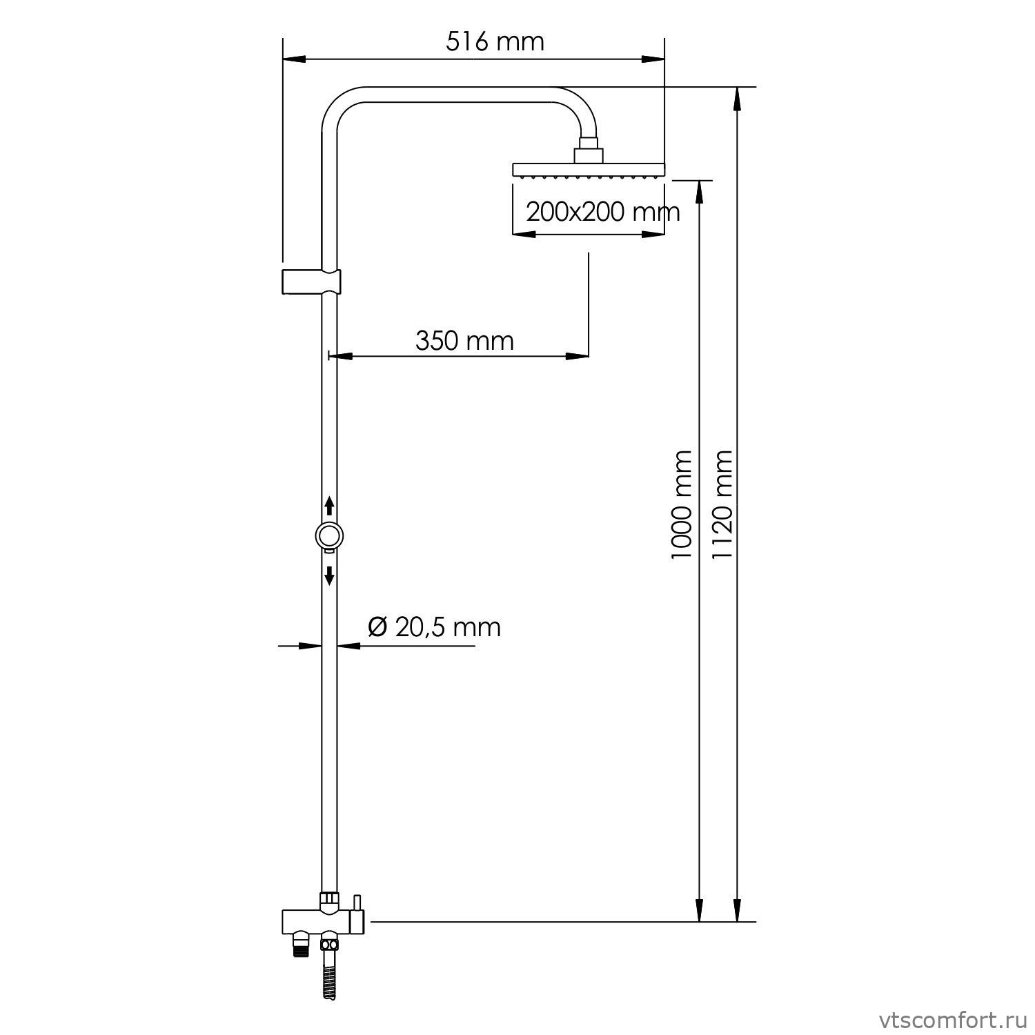 Фото WasserKraft A040 Душевой комплект Изображение WasserKraft A040 Душевой комплект