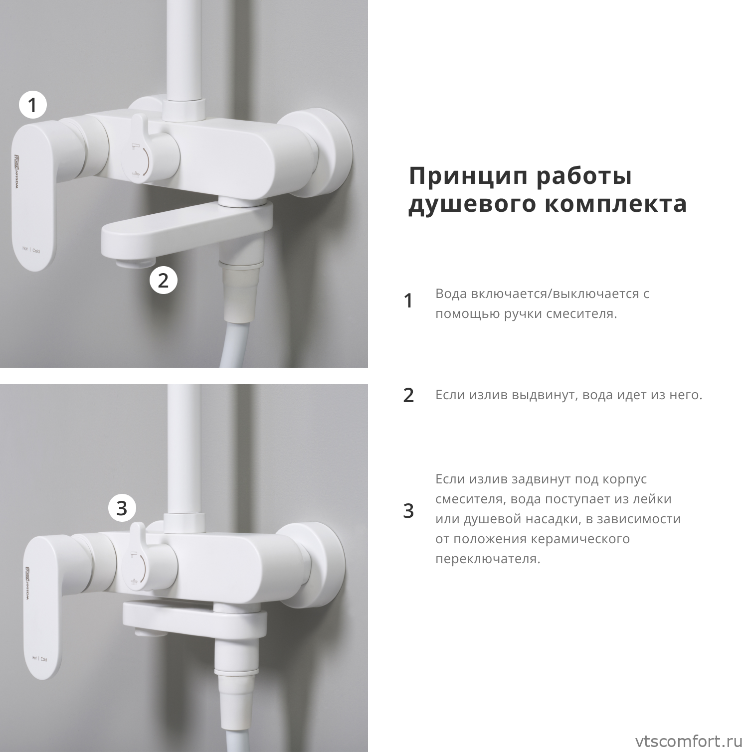 Фото WasserKraft A18501 Душевой комплект со смесителем Изображение WasserKraft A18501 Душевой комплект со смесителем