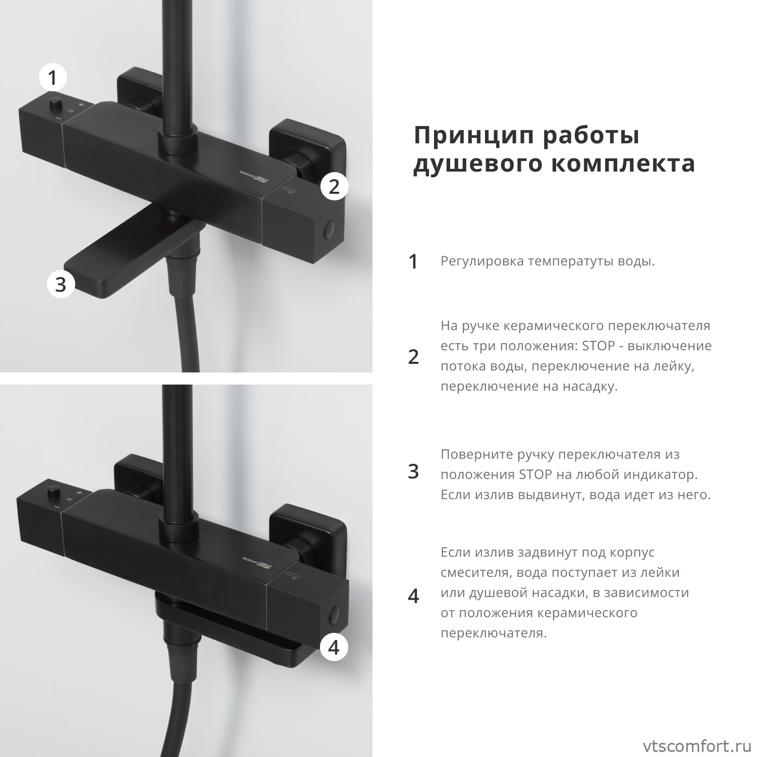 Фото WasserKraft A29901 Thermo Душевой комплект с термостатическим смесителем Изображение WasserKraft A29901 Thermo Душевой комплект с термостатическим смесителем