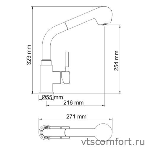 Фото WasserKraft A8237 Смеситель для кухни с выдвижной лейкой Изображение WasserKraft A8237 Смеситель для кухни с выдвижной лейкой