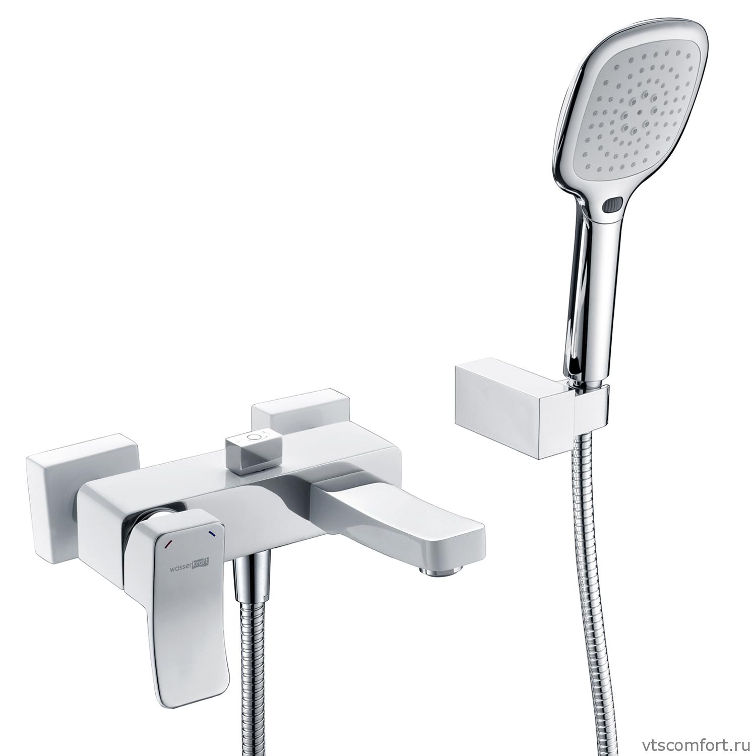 Фото WasserKraft Aller 1061WHITE Смеситель для ванны с коротким изливом Изображение WasserKraft Aller 1061WHITE Смеситель для ванны с коротким изливом