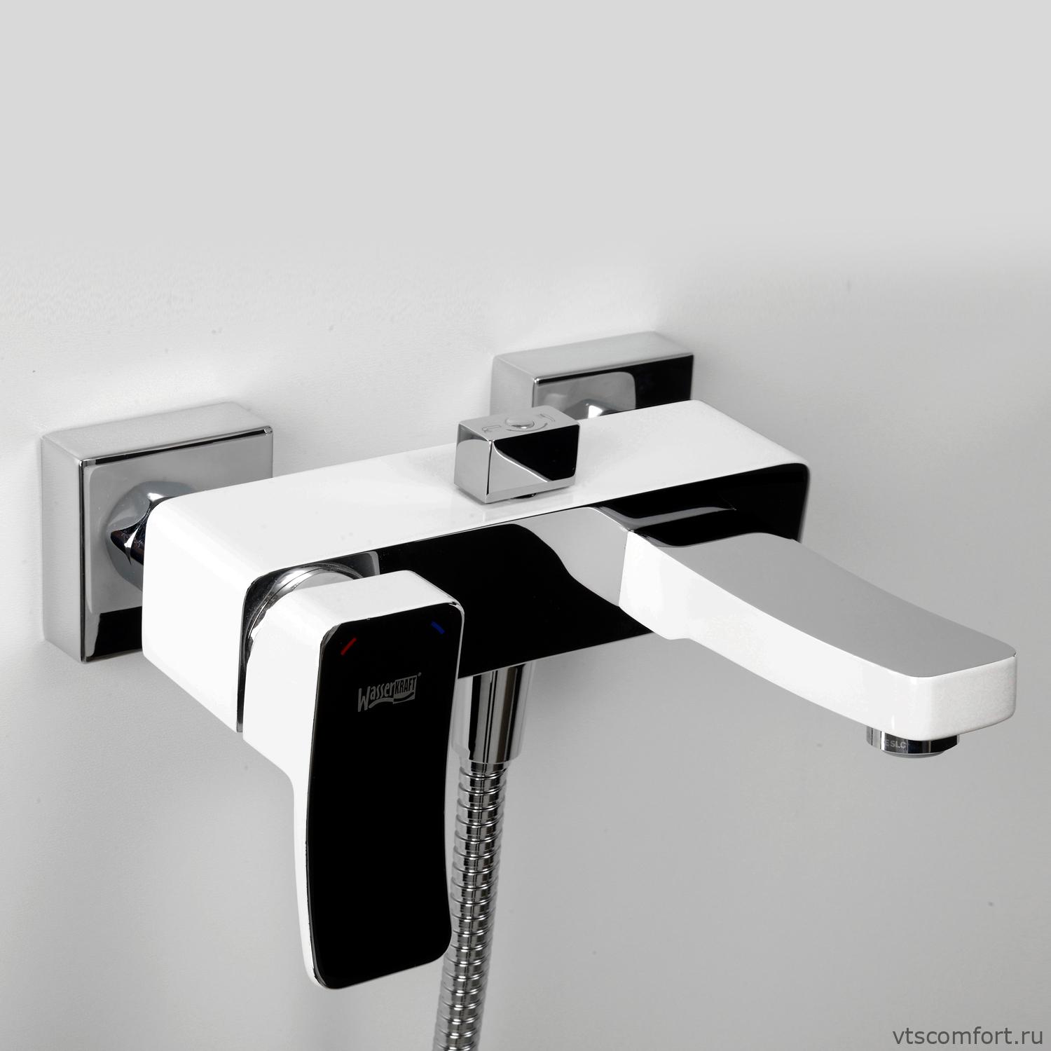 Фото WasserKraft Aller 1061WHITE Смеситель для ванны с коротким изливом Изображение WasserKraft Aller 1061WHITE Смеситель для ванны с коротким изливом