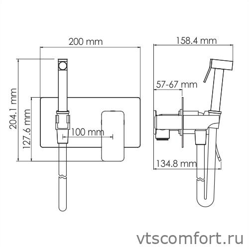 Фото WasserKraft Aller 10638 Встраиваемый смеситель для душа с гигиенической лейкой Изображение WasserKraft Aller 10638 Встраиваемый смеситель для душа с гигиенической лейкой