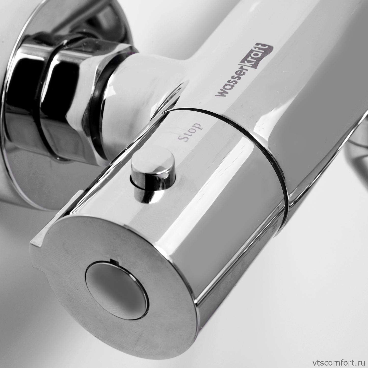 Фото WasserKraft Berkel 4822L Thermo Смеситель для ванны с длинным изливом и термостатом Изображение WasserKraft Berkel 4822L Thermo Смеситель для ванны с длинным изливом и термостатом