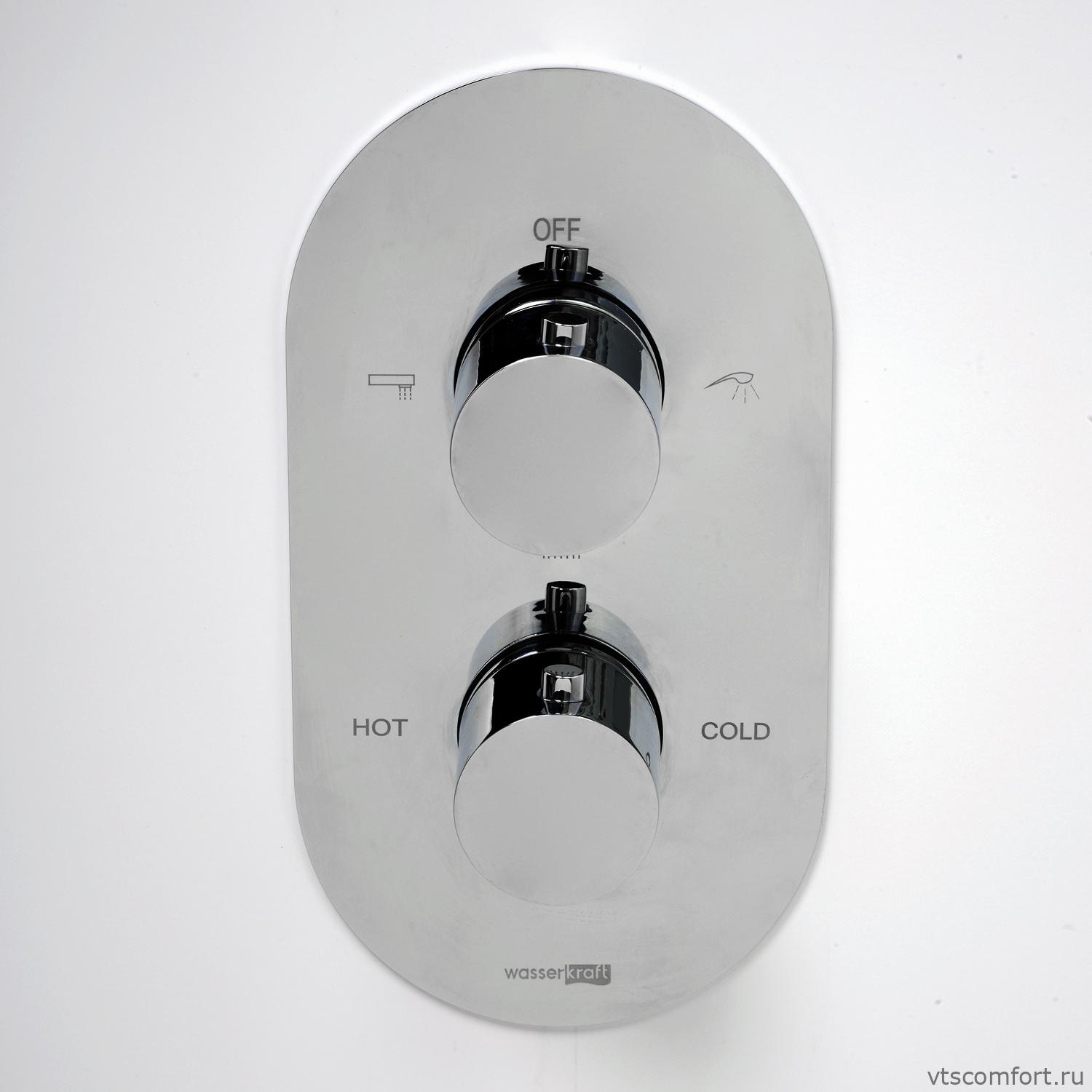 Фото WasserKraft Berkel 4844 Thermo Смеситель для ванны и душа с термостатом Изображение WasserKraft Berkel 4844 Thermo Смеситель для ванны и душа с термостатом