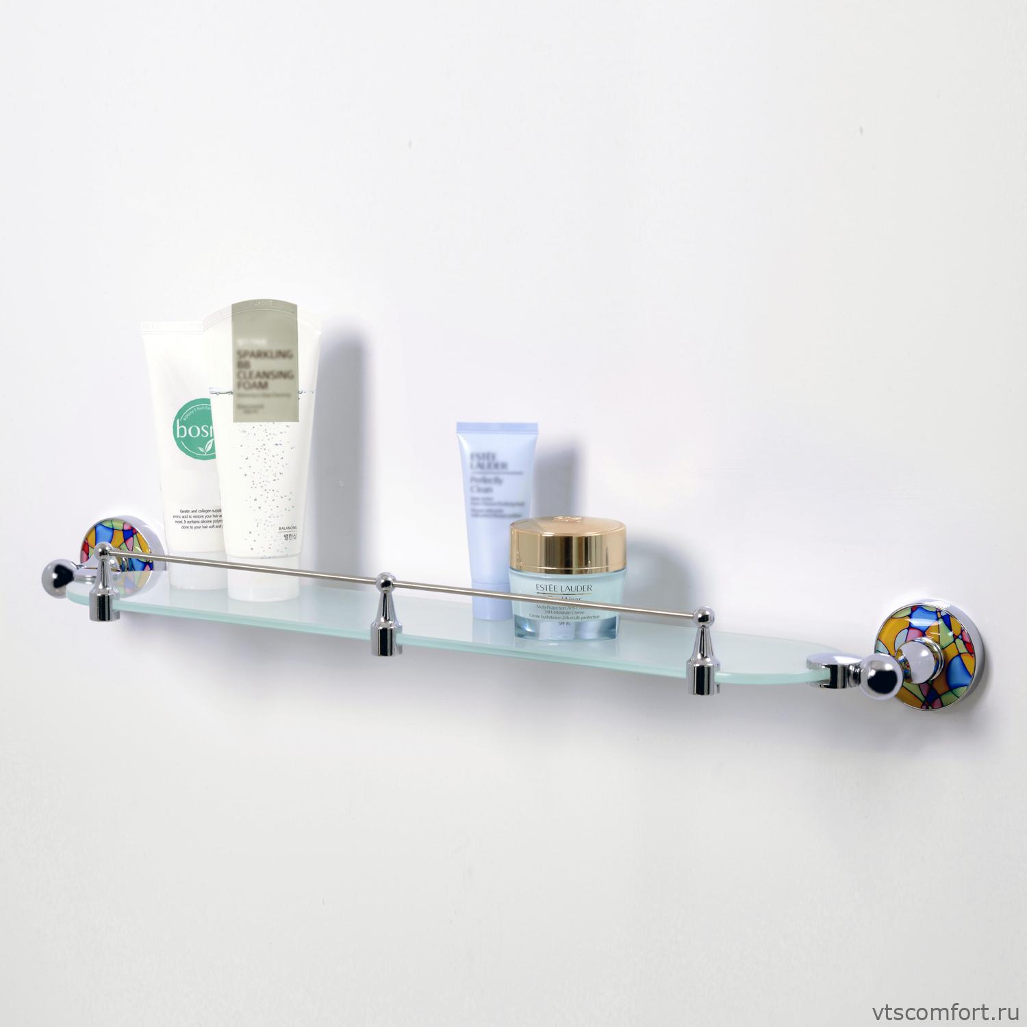 Фото WasserKraft Diemel K-2244 Полка стеклянная с бортиком Изображение WasserKraft Diemel K-2244 Полка стеклянная с бортиком