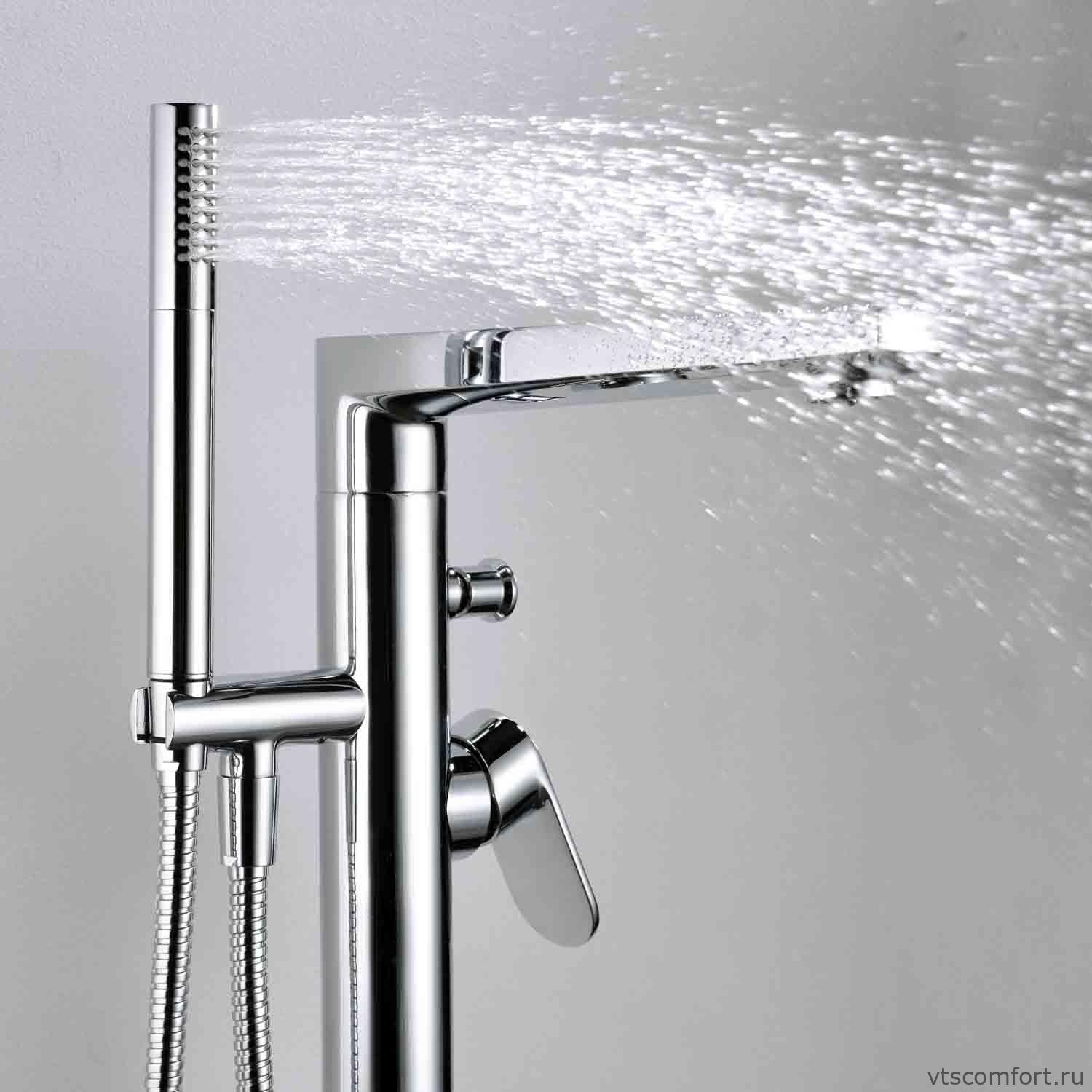 Фото WasserKraft Dinkel 5821 Напольный смеситель для ванны Изображение WasserKraft Dinkel 5821 Напольный смеситель для ванны