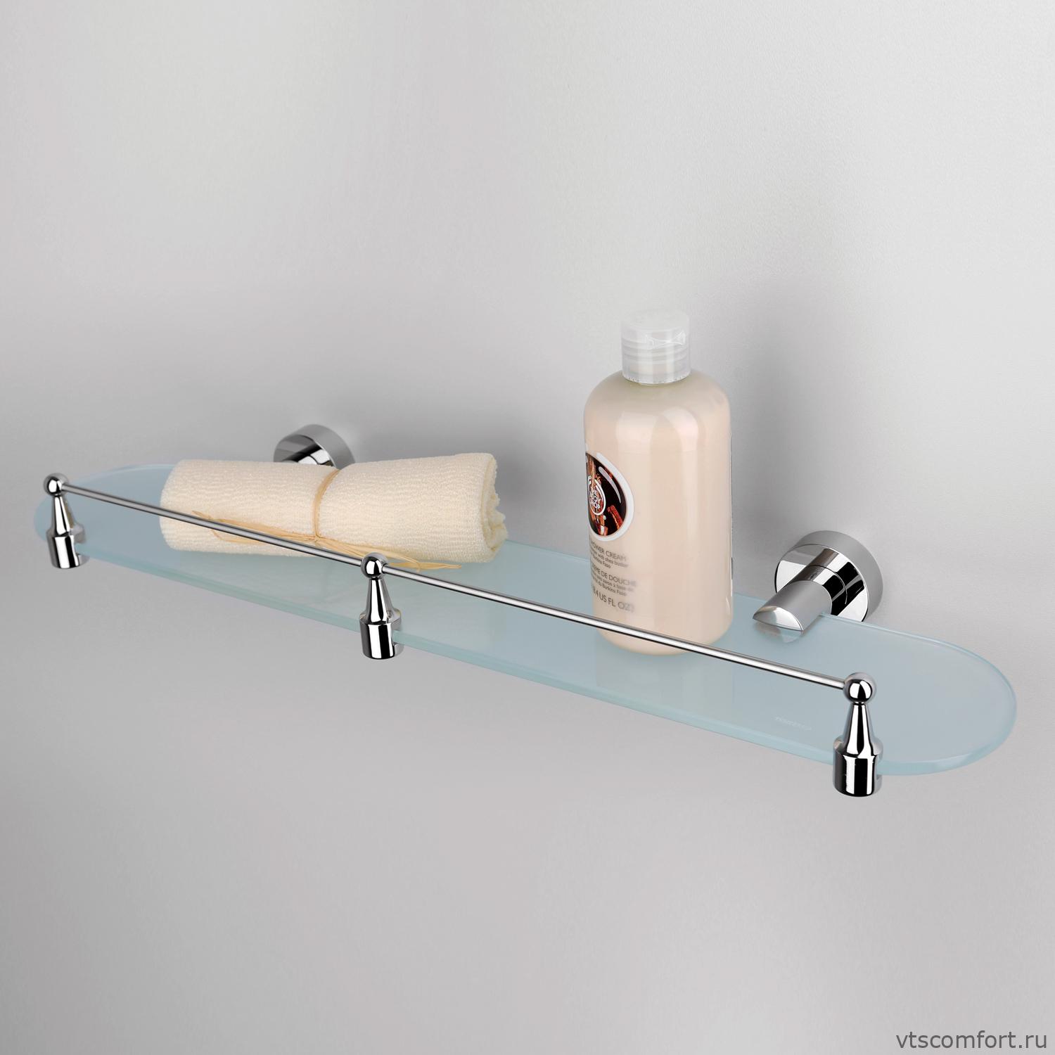 Фото WasserKraft Donau K-9444 Полка стеклянная с бортиком Изображение WasserKraft Donau K-9444 Полка стеклянная с бортиком