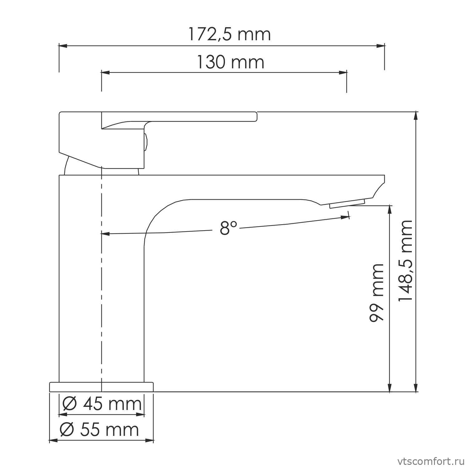 Фото WasserKraft Elbe 7403 Смеситель для умывальника Изображение WasserKraft Elbe 7403 Смеситель для умывальника