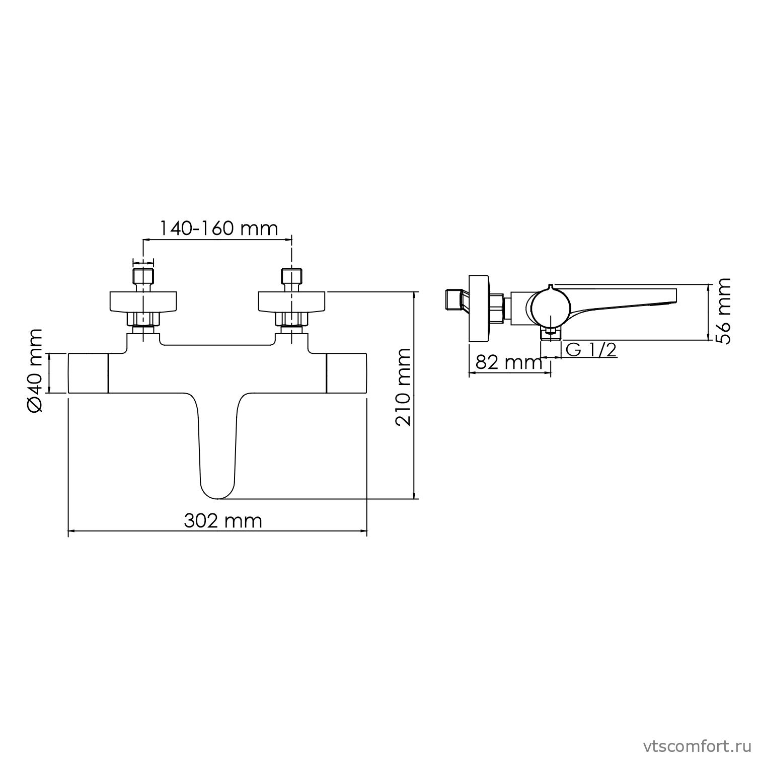 Фото WasserKraft Elbe 7411 Thermo Смеситель для ванны с термостатом Изображение WasserKraft Elbe 7411 Thermo Смеситель для ванны с термостатом