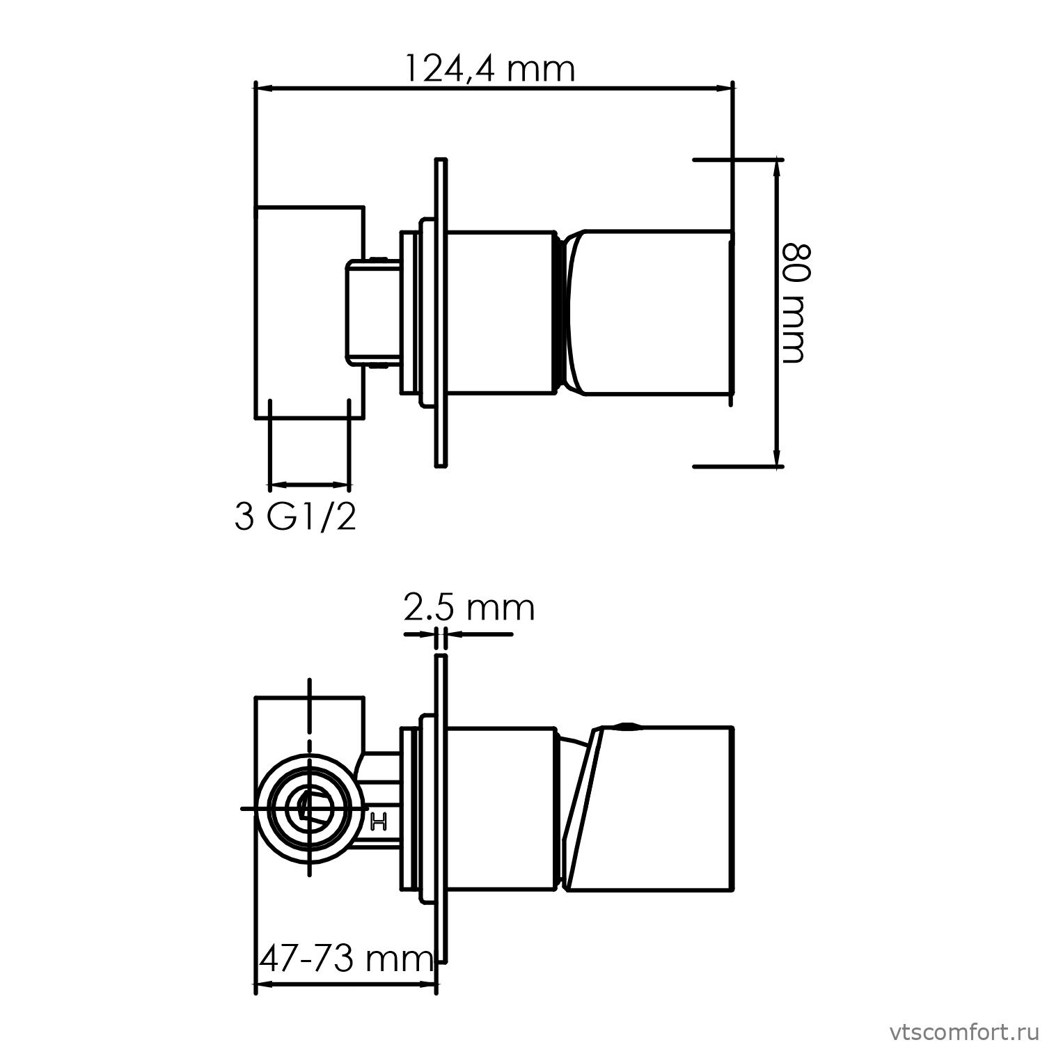 Фото WasserKraft Elbe 7452 Смеситель для душа Изображение WasserKraft Elbe 7452 Смеситель для душа