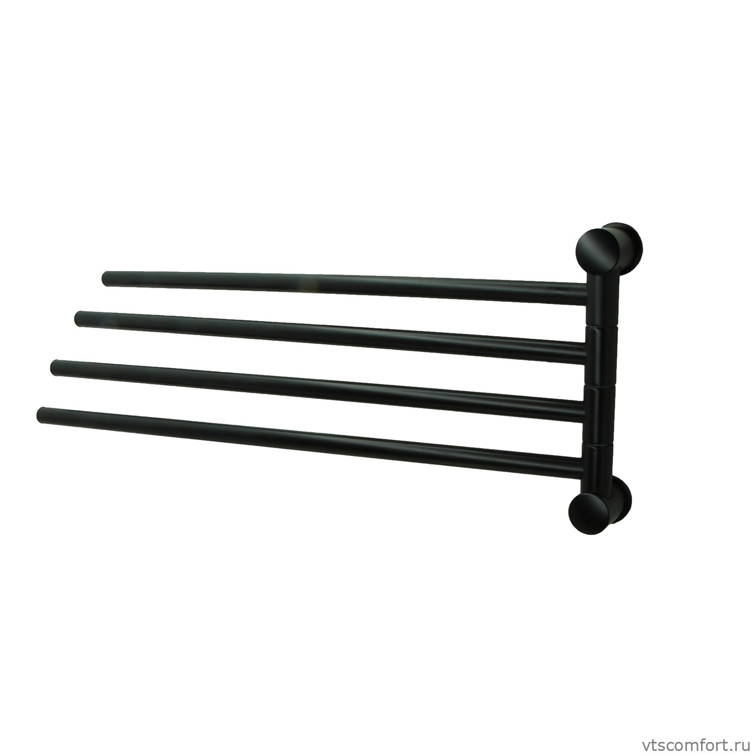 Фото WasserKraft K-1034BLACK Держатель полотенец четверной Изображение WasserKraft K-1034BLACK Держатель полотенец четверной