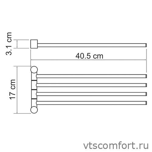 Фото WasserKraft K-1034BLACK Держатель полотенец четверной Изображение WasserKraft K-1034BLACK Держатель полотенец четверной