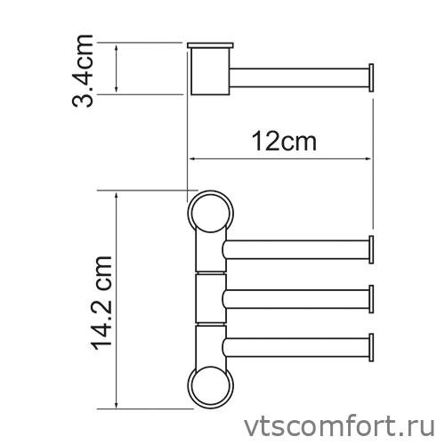 Фото WasserKraft K-1053BLACK Держатель полотенец тройной Изображение WasserKraft K-1053BLACK Держатель полотенец тройной