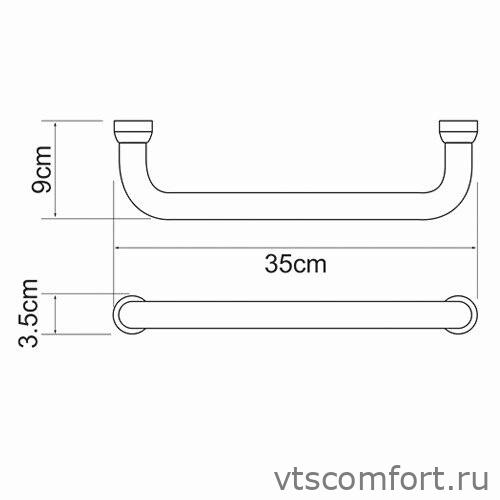 Фото WasserKraft K-1066BLACK Поручень для ванны 35 см черный Изображение WasserKraft K-1066BLACK Поручень для ванны 35 см черный