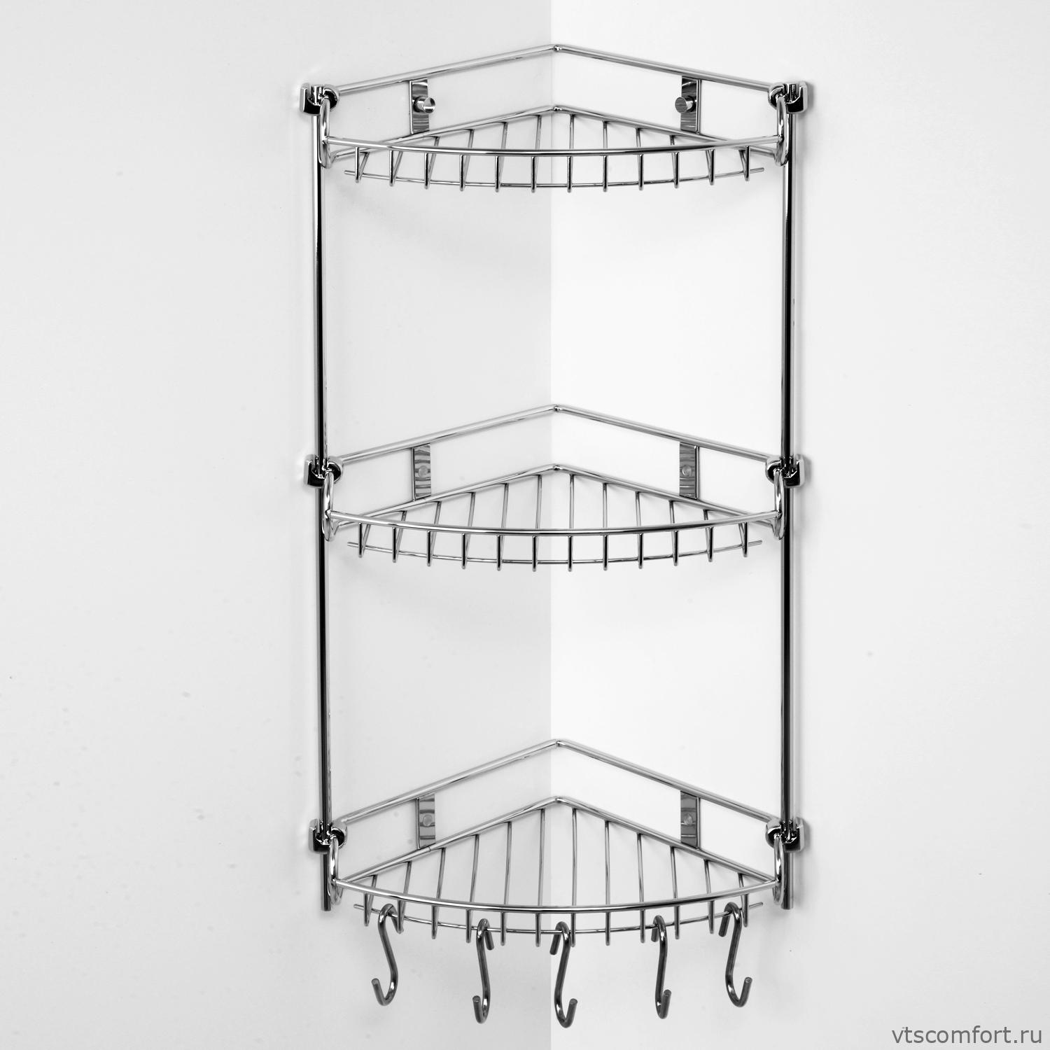 Фото WasserKraft K-1233 Полка металлическая тройная Изображение WasserKraft K-1233 Полка металлическая тройная