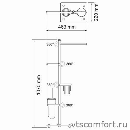 Фото WasserKraft K-1248 Комбинированная напольная стойка Изображение WasserKraft K-1248 Комбинированная напольная стойка