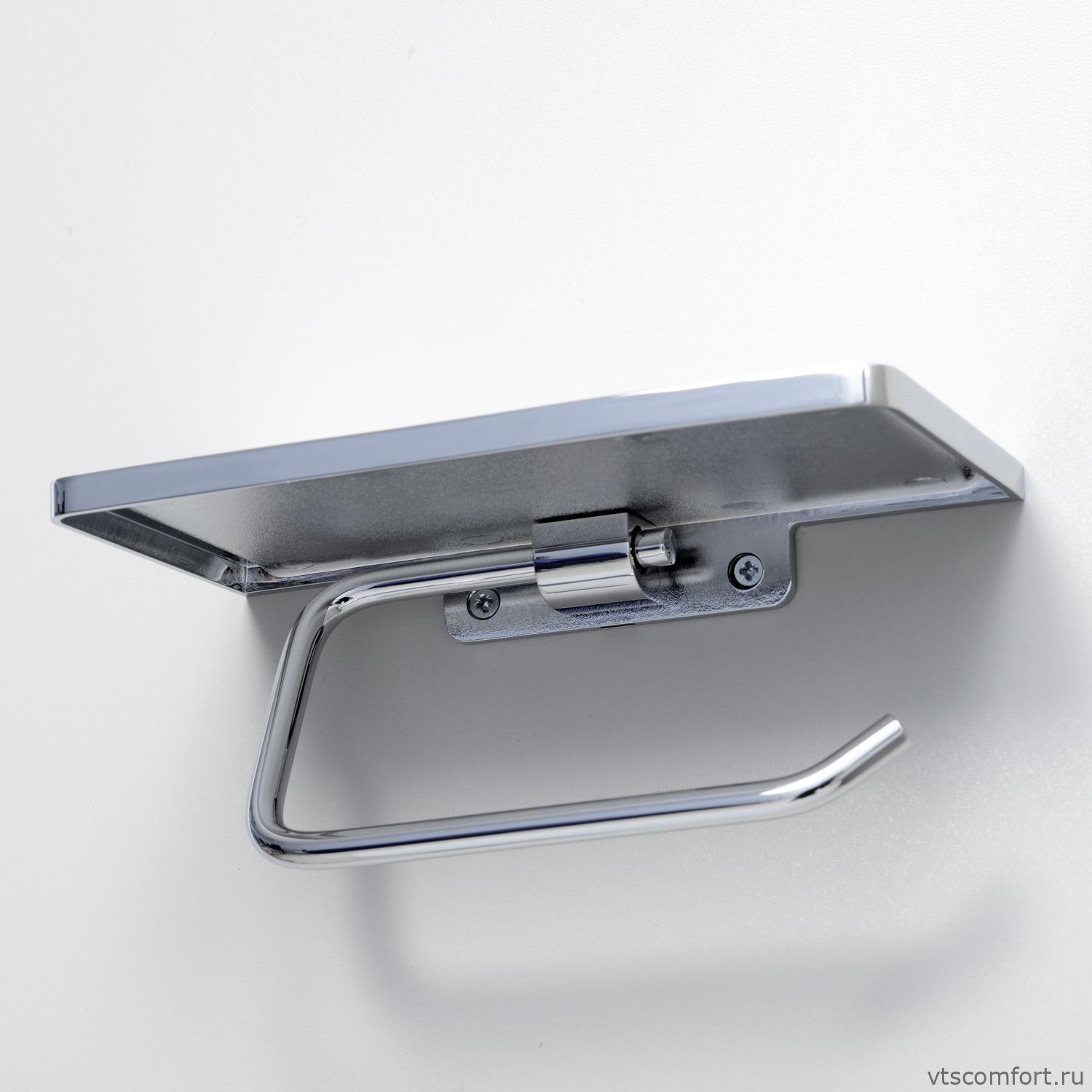 Фото WasserKraft K-1325 Держатель туалетной бумаги с полочкой для телефона Изображение WasserKraft K-1325 Держатель туалетной бумаги с полочкой для телефона